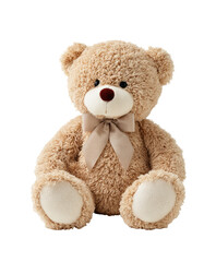 Beige teddy bear, seated, plush