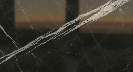 Elegant black marble surface with white veining abstract texture