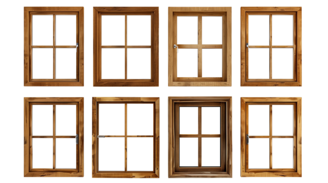 Set of wooden windows