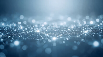 light blue bokeh image with connected abstract web lines forming futuristic tech mesh network wallpaper background