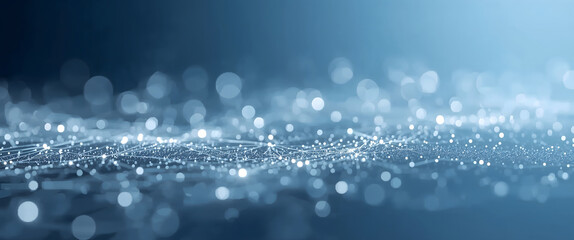 abstract bokeh effect with connected technology web lines on light blue futuristic background wallpaper background