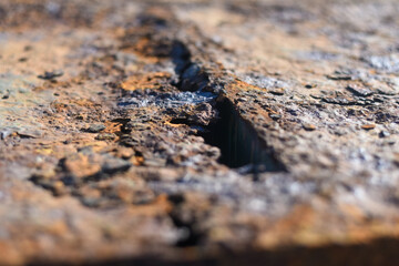 rusted metal surface, full frame rusted metal background. Grunge rusty corten steel texture background. Orange brown metal pattern of rusty iron stone with rough surface for modern architecture banner