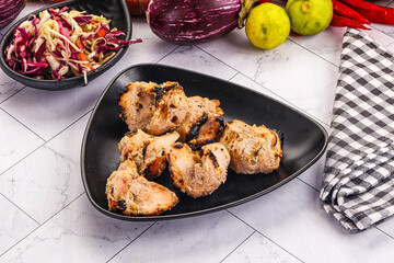 Afgani chicken kebab with white marinade