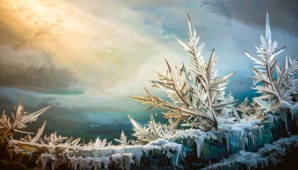 Ice crystals in sunlight