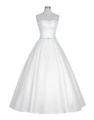 Luxury Bride's Wedding Dress on Mannequin Statue, Isolated on Transparent Background