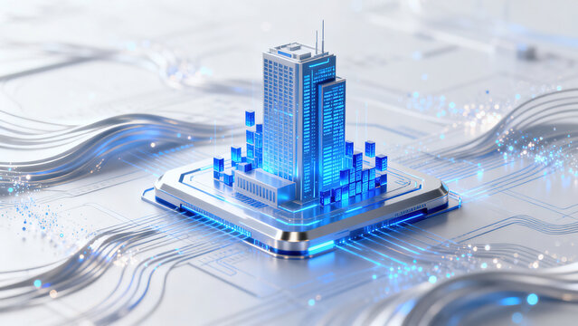 The urban buildings on the chip