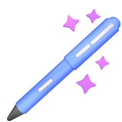 Digital Pen Stylus 3D Illustration