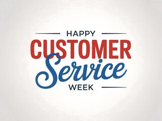 Happy customer service week typography isolated on white background