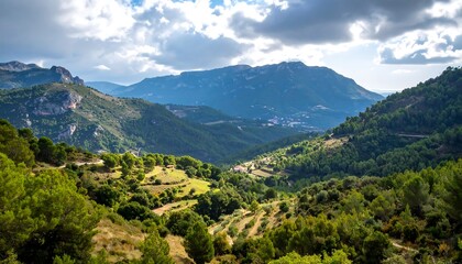 Naklejka premium Mountain valley landscape (7)