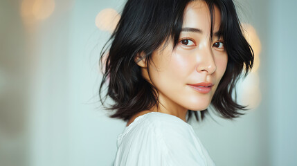 透明感あふれる視線の女性