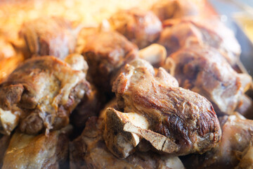 Delicious slow-cooked meat prepared for dining enjoyment