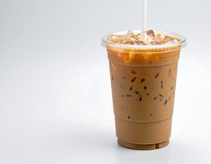 Iced coffee drink in a plastic cup
