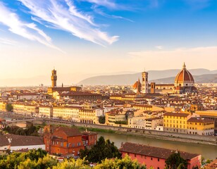 Obraz premium Panoramic view of Florence at sunset
