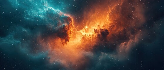 Cosmic Clouds of Fire and Ice in a Starry Sky