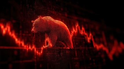 Bear Market Downturn - Financial Crisis and Economic Recession Illustration.