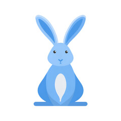 Obraz premium A cute, cartoon-style blue rabbit with large ears, perfect for illustrations, children's books, and playful designs.