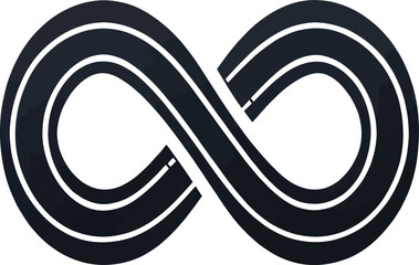 Minimalist black infinity loop design symbolizing eternity, balance, and endless possibilities. Perfect for tattoos, logos, modern art, and inspirational graphic projects.