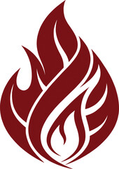 Bold abstract red flame design symbolizing energy, heat, and passion. A perfect modern fire icon for art, logos, tattoos, decorations, or creative graphic projects.
