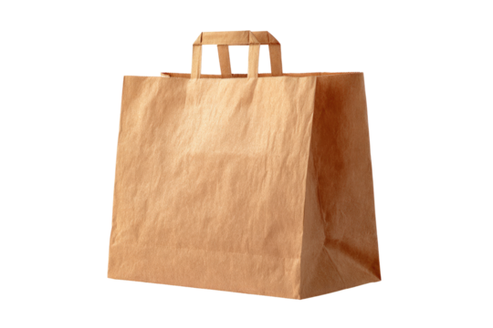 Brown paper shopping bag, simple design