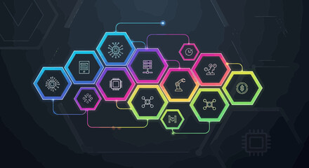 Abstract Technology Network Concept Representing Data Connection and Innovation