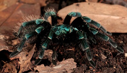 Vibrant tarantula in natural habitat