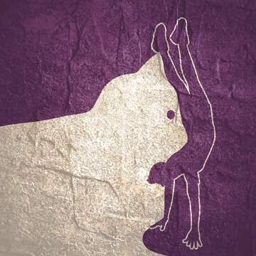 Fototapeta Optical illusion with beautiful young man and cat silhouettes