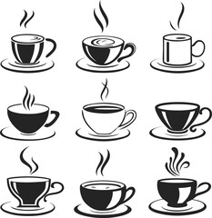 Obraz premium Espresso and Cappuccino Vector Set