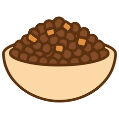 Pelēkie Zirņi ar Speķi Latvian grey peas dish flat color vector illustration template design