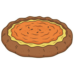 Sklandrausis Latvian rye pastry tart flat color vector illustration template design