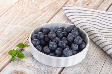 Raw ripe sweet and juicy blueberry