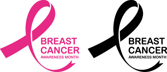 Breast cancer awareness month pink ribbon support campaign
