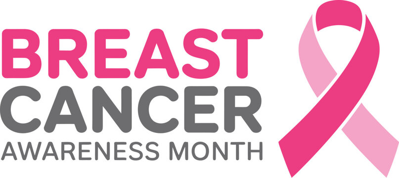 Breast cancer awareness month pink ribbon support campaign