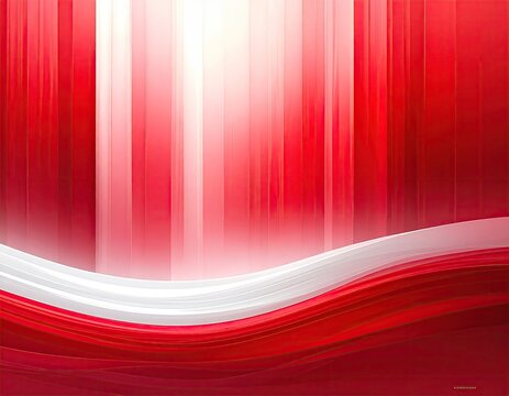 Abstract red and white background with vertical stripes and a wavy white line