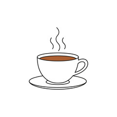 Obraz premium Minimalist Coffee Cup Vector Icon – Flat Design Beverage Illustration
