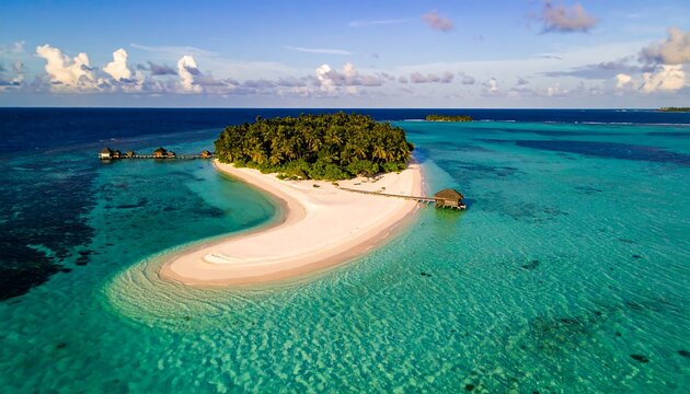Tropical island paradise with turquoise water