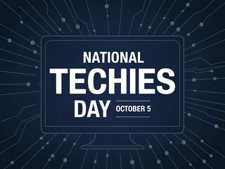 Gradient background of celebrate national techies day on october 5 with a technological background