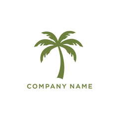 Obraz premium Simple Green Palm Tree Logo Design.