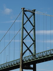 Suspension bridge over the river in Quebec