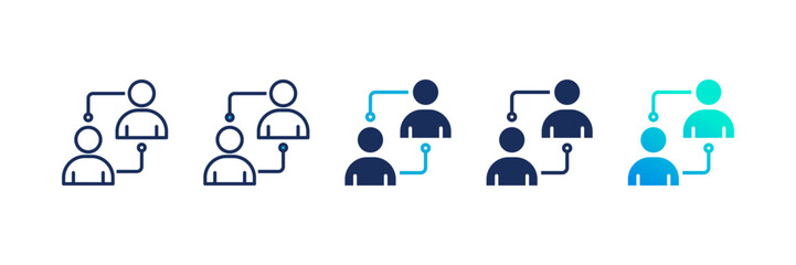 Connect People icon set multiple style collection