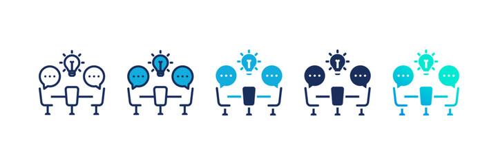 Discussion icon set multiple style collection