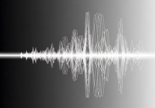 Sound Waveform, Audio Visualization, Digital Signal, Frequency Spectrum, Audio Data.