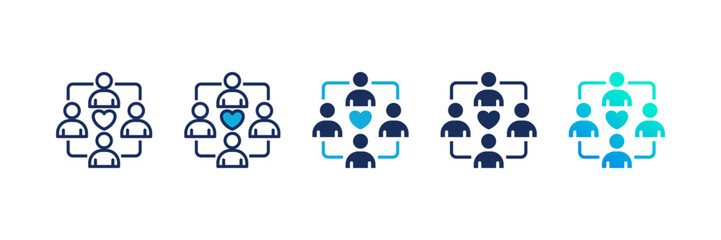 Community icon set multiple style collection