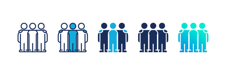 Friendship icon set multiple style collection