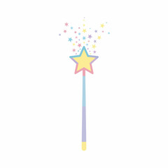 A magical star wand with sparkling colorful stars emanating from it.
