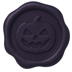 Dark Halloween wax seal with pumpkin face
