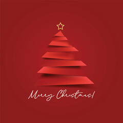 Minimalist Christmas Tree with Merry Christmas 