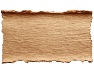 Close-up of a tan cardboard piece with frayed edges