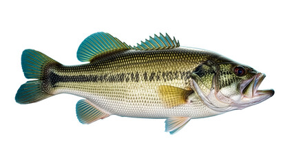 Fototapeta premium Large Bass Fish on White Background