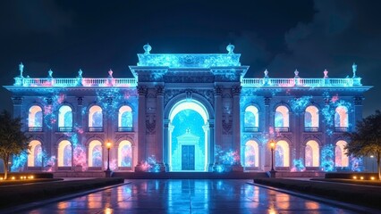 Blue light architectural landscape