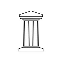 Classical column outline vector for architecture and design